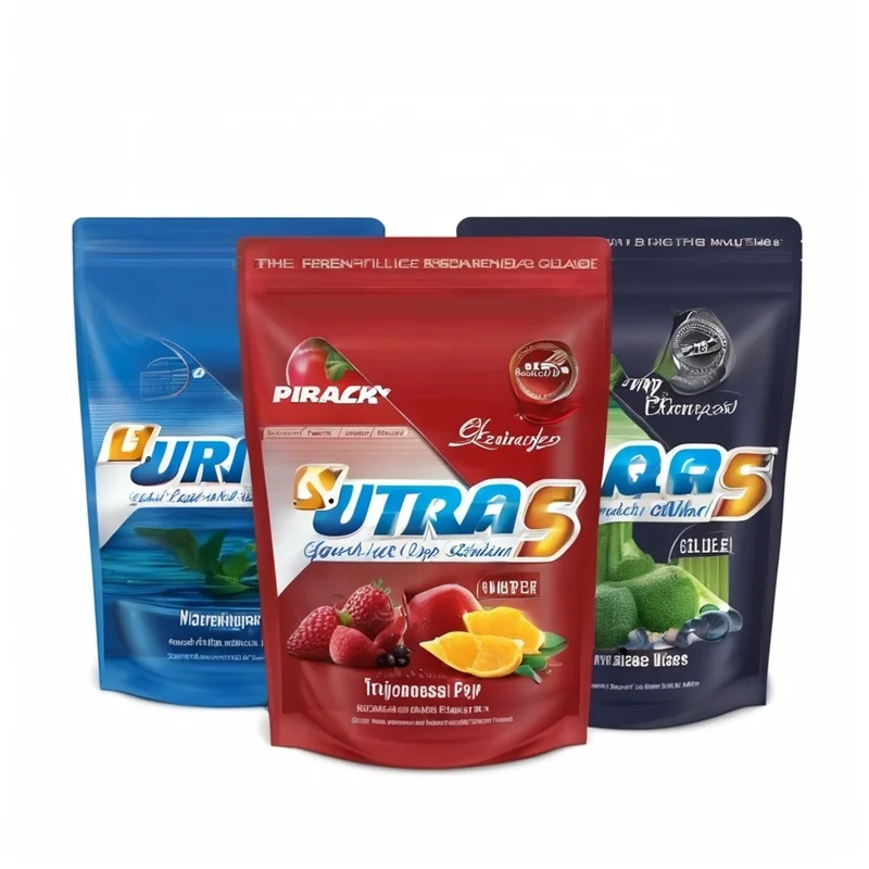 Custom Freeze Dried Snack Food Packaging Supplement Powder Popcorn Stand up Pouch Zipper Biodegradable Plastic Bag