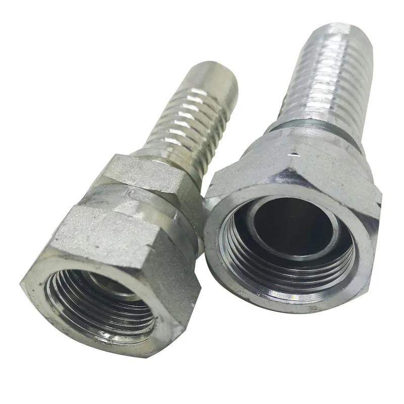 Carbon steel   BSP FEMALE straight hydraulic pipe crimp fitting