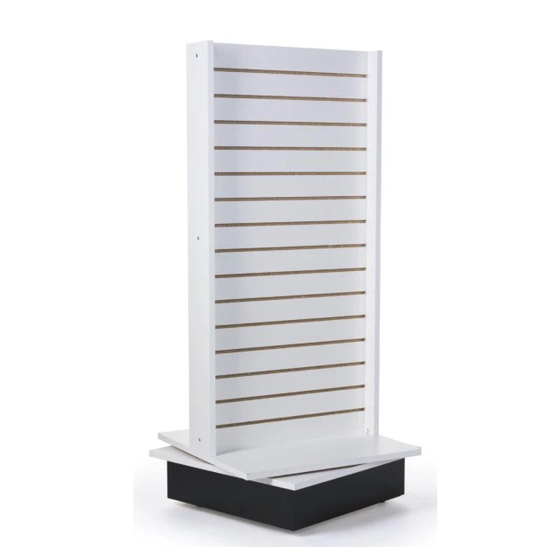 Hot Sale MDF slatwall rotating display stand mdf slatwall gondola display aluminum slatwall display shelf