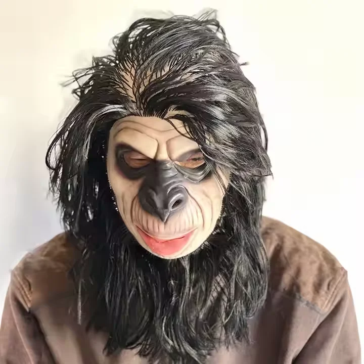 Personzed PVC Latex Silk Face Masks-Adult Party Animal Cosplay Costumes for Halloween Masquerade Events and LED Mask Options