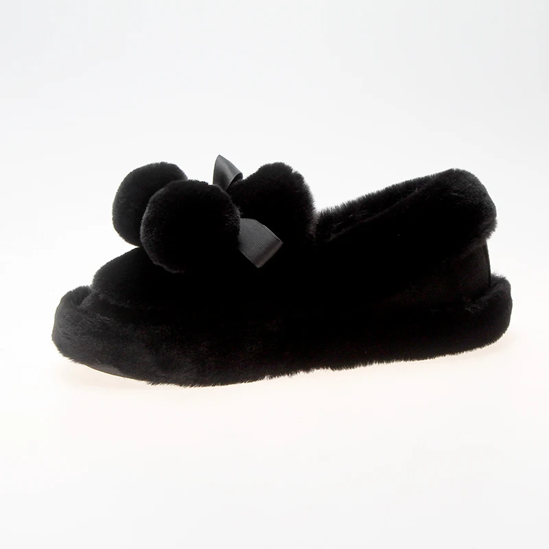 2021 Hot sale new fashion design women fur and plush slippers cute animal anti slip and warming outdoor shoes for winter