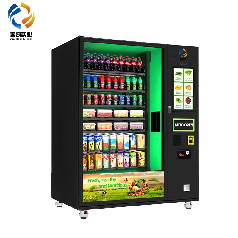 Elevator-Equipped Metal Vending Machine Fragile Items Accepting Credit Cards Tokens Enhanced Safety Features Fresh Produce Wine