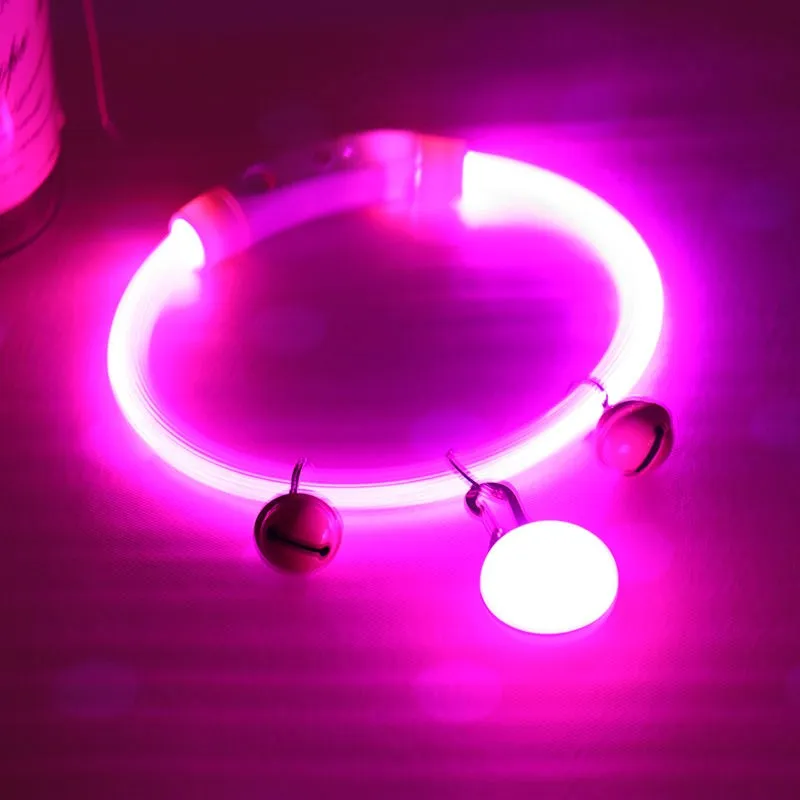 Wholesale LED lighted dog collar USB rechargeable Dog leash keep dog in safe
