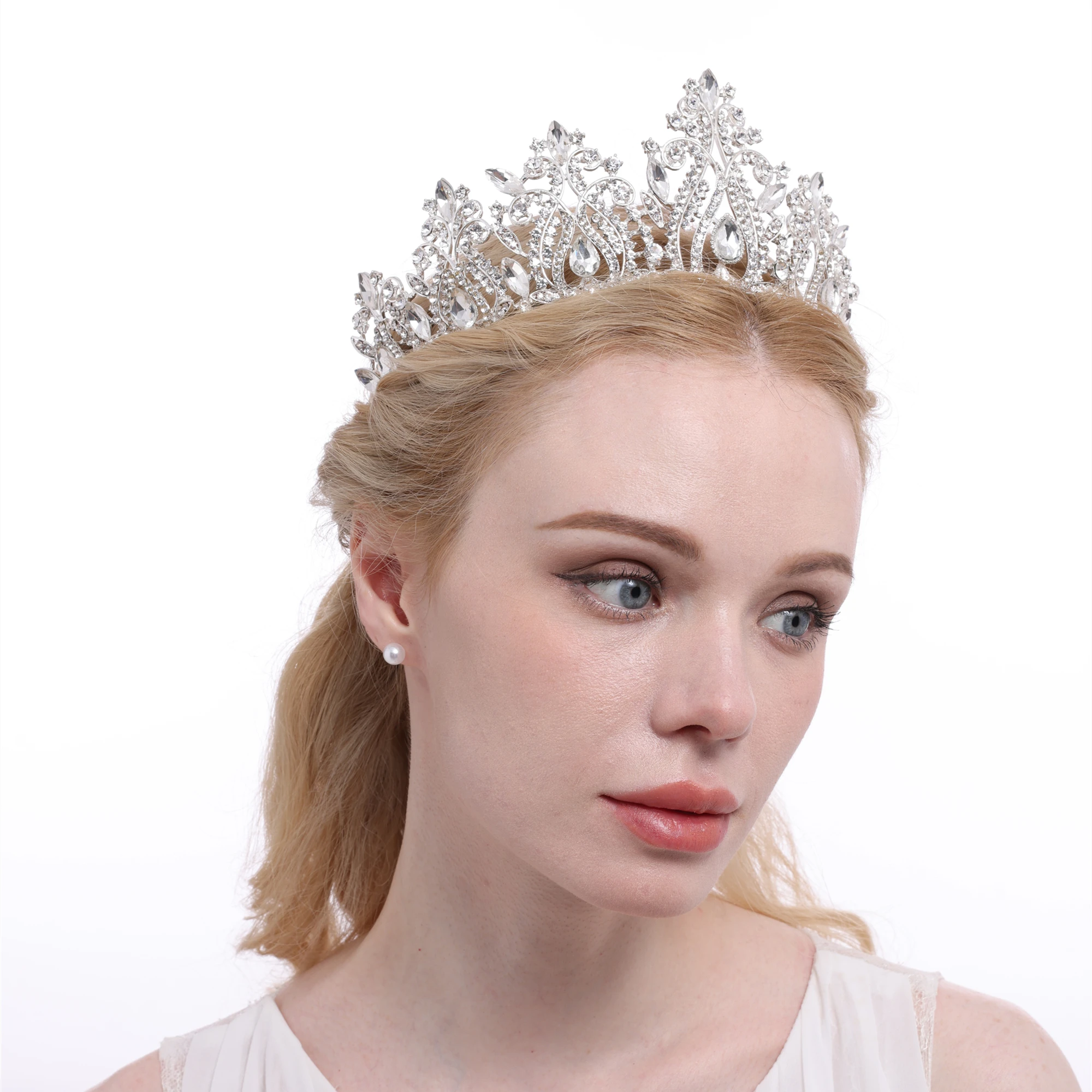 Bohua Jewelry New design Bridal Headpiece Wedding Hair Accessories colorful crystal Tiara for women