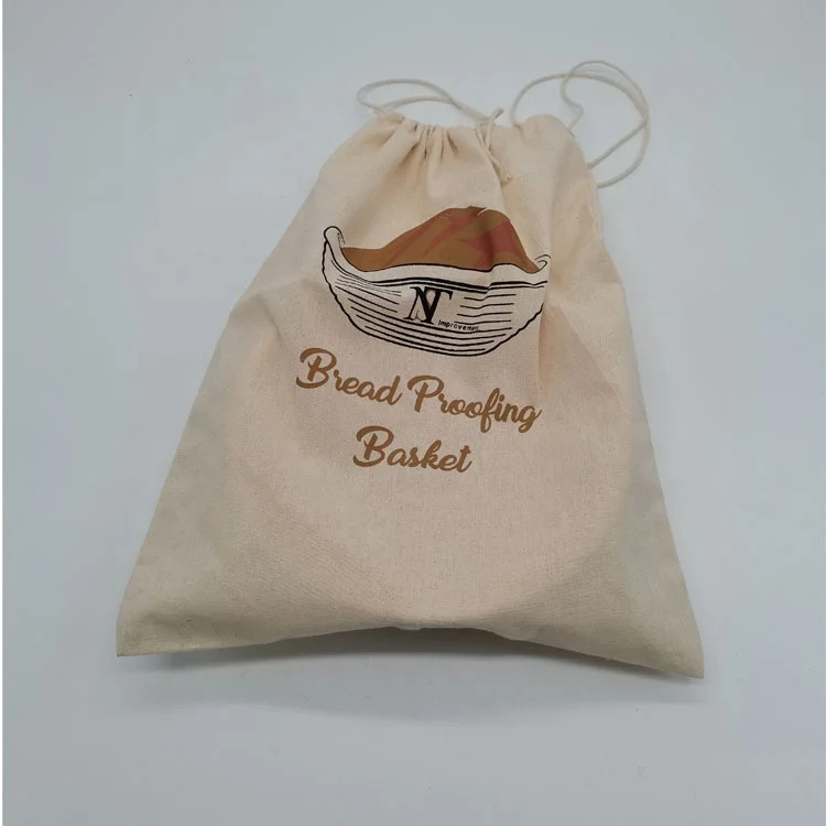 100% Organic Cotton Fabric Reusable Bread Bag