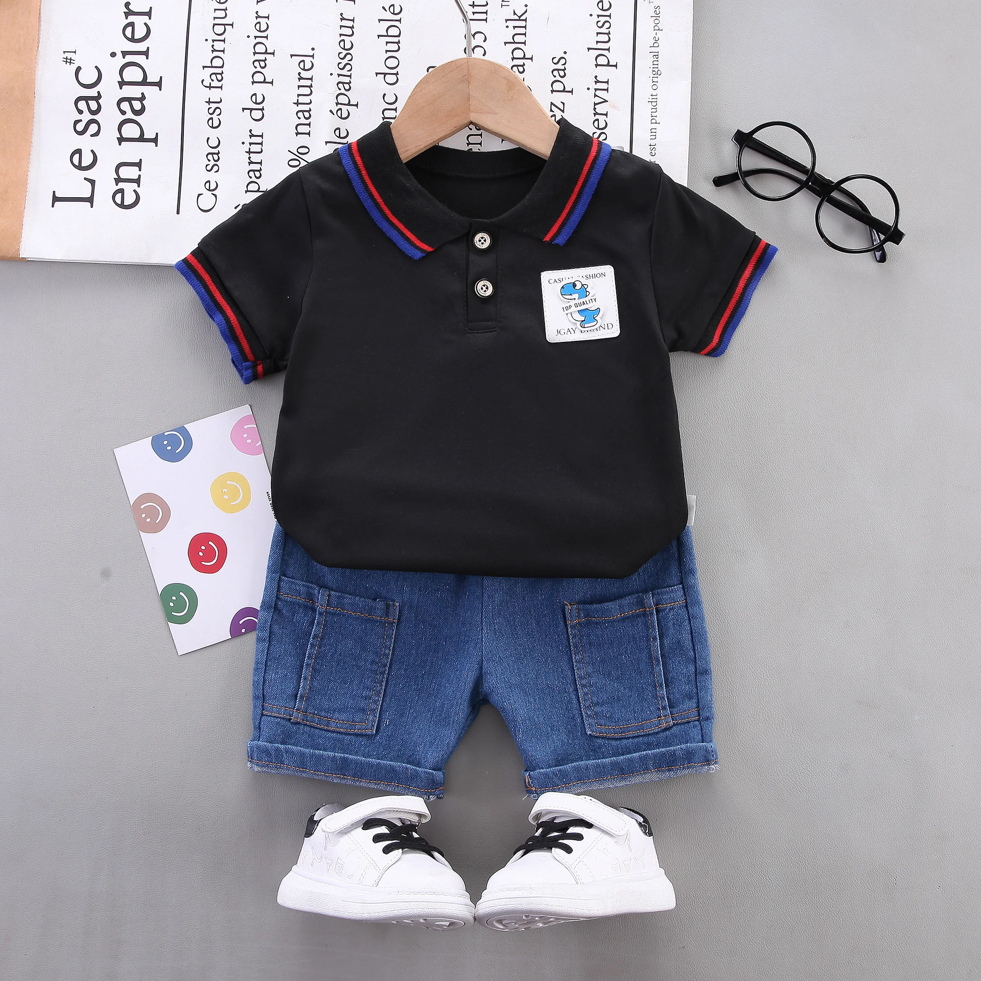 Fashion Summer Kids Clothes Toddler Boy Graphic T-shirt Jersey Shorts 2pc Active Outfit Set