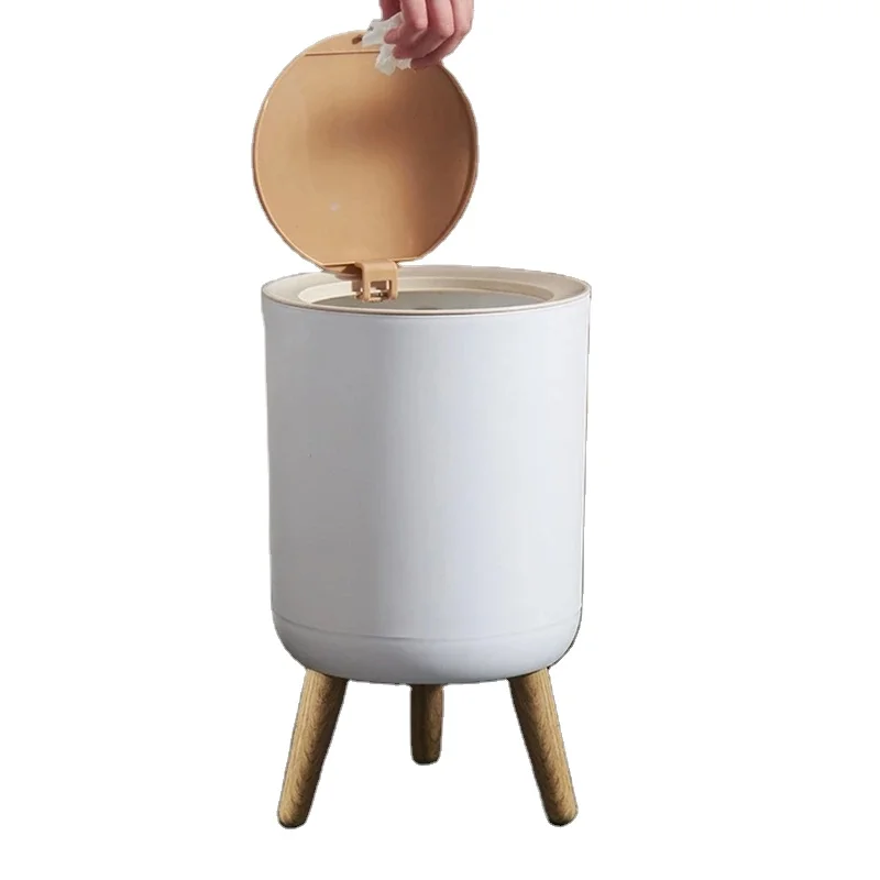 Nordic Style Modern Garbage Cans With Lid Waste Baske One-Press Top Trash Can  for Kitchen Bathroom Bedroom