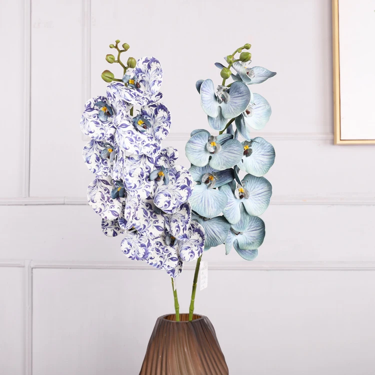 QIHAO 3D Real Touch Latex Phalaenopsis Centerpiece Flower Stem Artificial Orchid for Wedding Party Home Garden