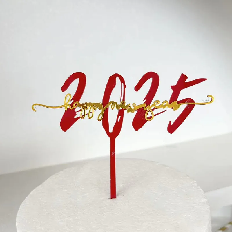 2025 New Arrival Happy New Year Cake Topper Birthday Christmas Graduation Halloween Easter Party Decorative Supplies