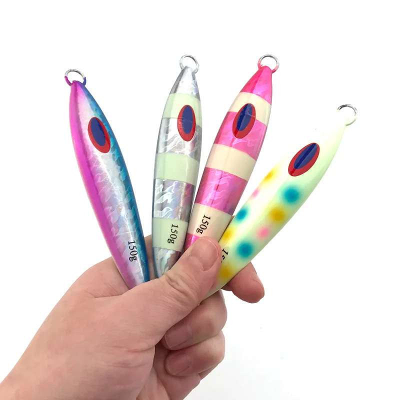 Вертикальный погружной металлический джиг для морской рыбалки, троллинговая приманка для джиггинга, светящаяся морская большая приманка для рыбалки, приманка для Глубоководной Рыбалки