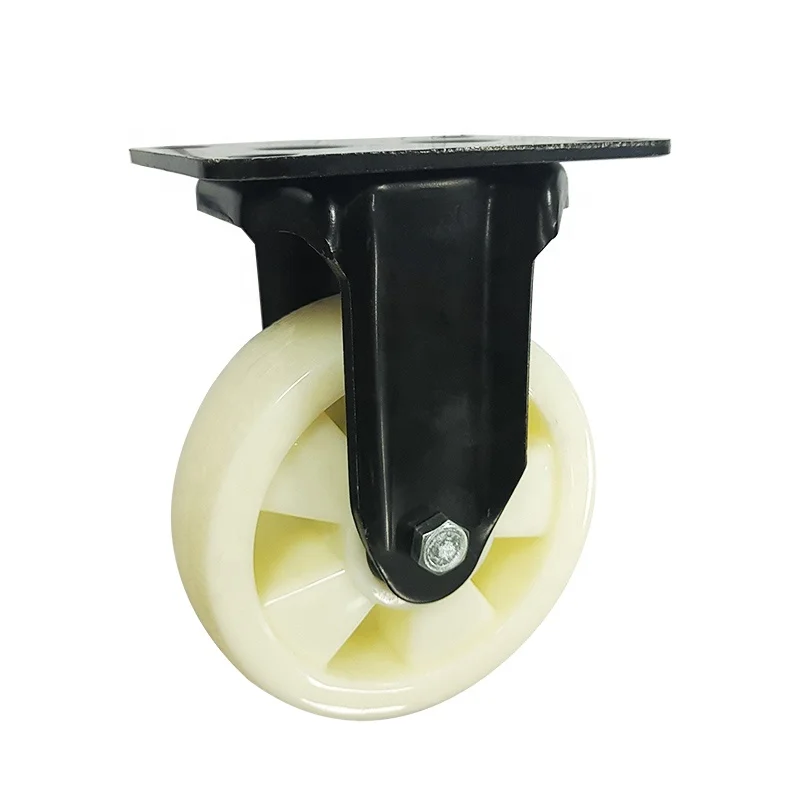 WBD 4 Inch 100 mm PP Swivel plate wheel white supermarket trolley caster wheel with bearing