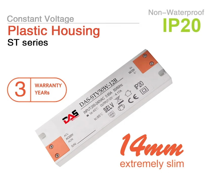 Ultra-thin Constant Voltage power supply Slim LED Driver 12V 24V DC LED Lghting Driver 60W Power Supply for furniture showcase