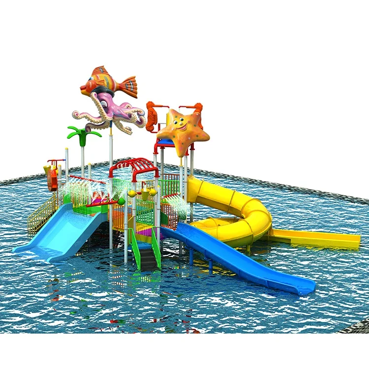 Commercial Outdoor Amusement Park Fiberglass Water Park With Slides For Kids Adults