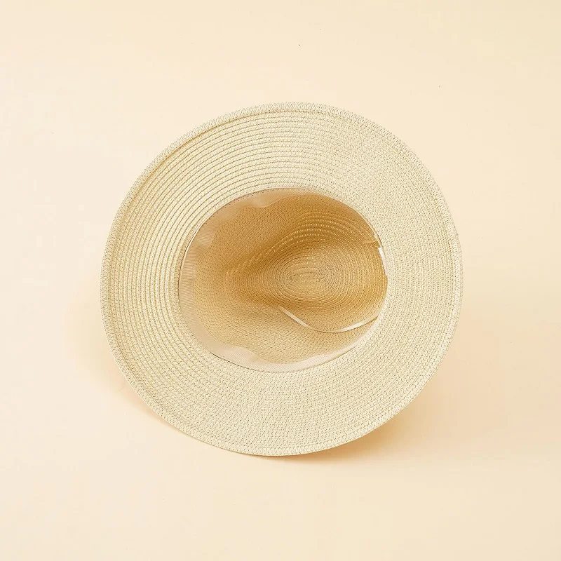 Solid color women men traveling summer straw visor hat custom beach hats