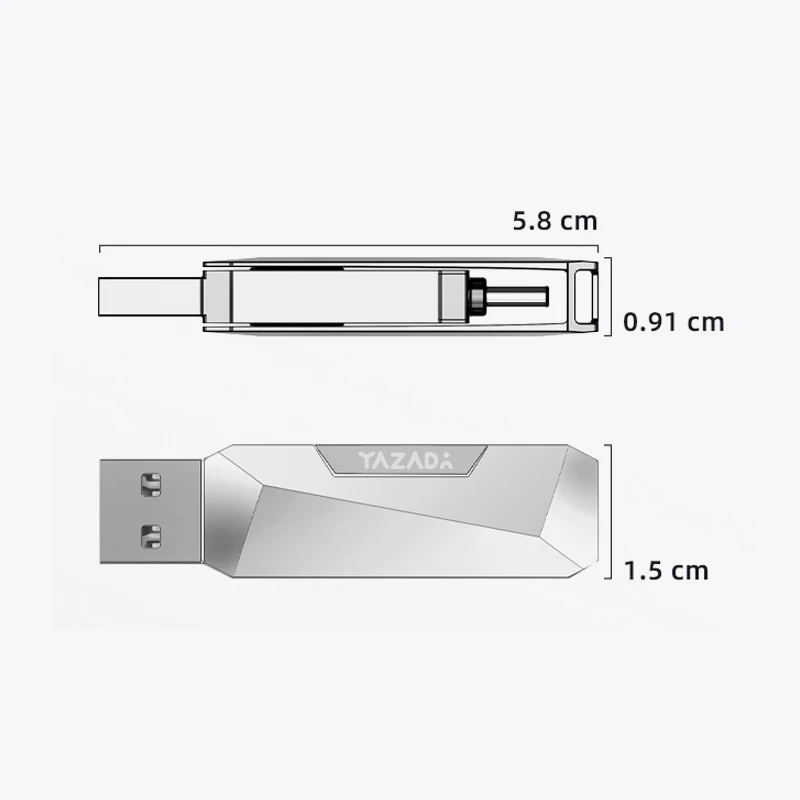 YAZA Metal USB Type-C 128GB Flash Drive 3.2 Own Factory OME Customization special Mobile phone computer conversion Flash Disk