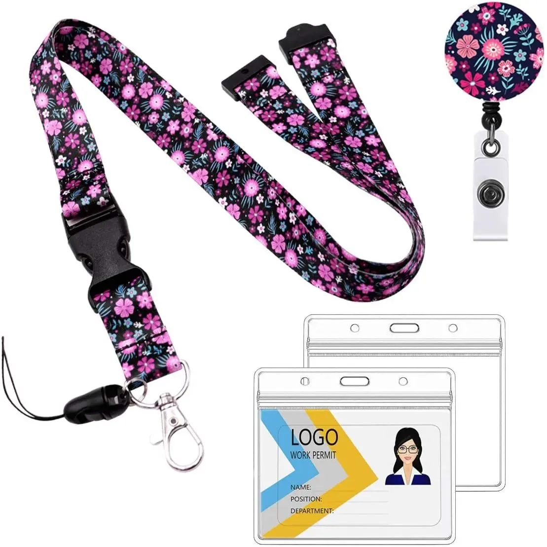 Видеоигры и аксессуары Tnuocke модный Ремешок ID Card Cip Kit, Реверсивный Съемный брелок и выдвижной с горизонтом