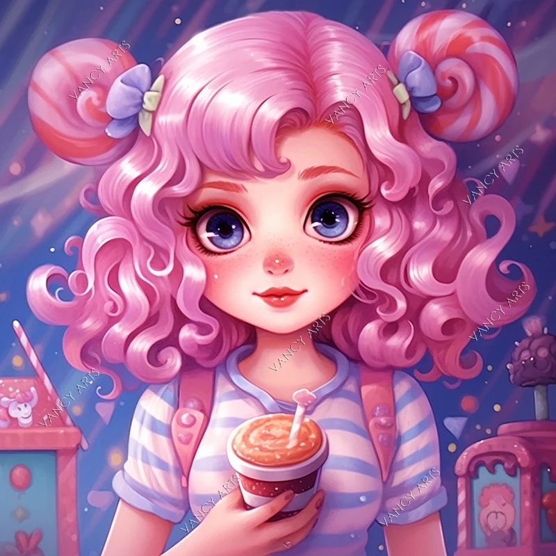 VANCY ARTS DIY Diamond Painting Kit for Adults Beauty Girls Full Drill Crystal Rhinestone Embroidery Cross Stitch Craft