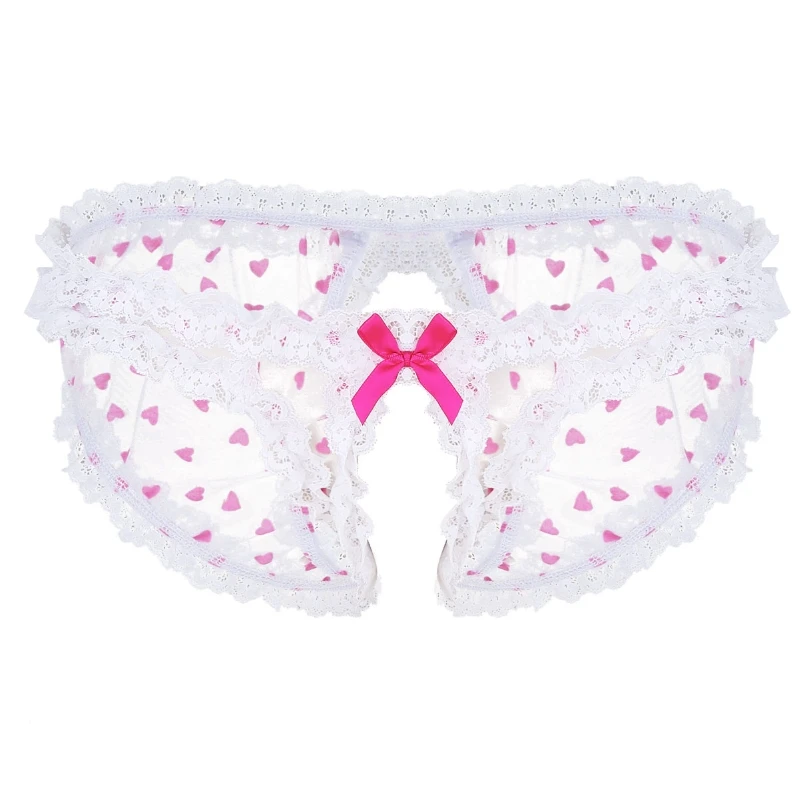 Custom Mens Underwear Ruffled Lace Daily Wear Boxer Briefs Cute Underpant Sissy Panties