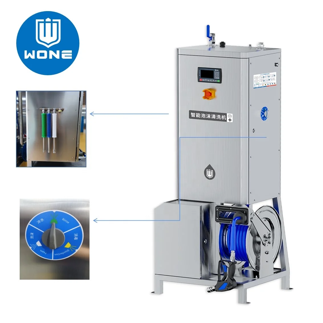 High Pressure Foam Cleaning Machine Automatic Hot Water / Foam / Disinfection Hygiene Cleaning Station