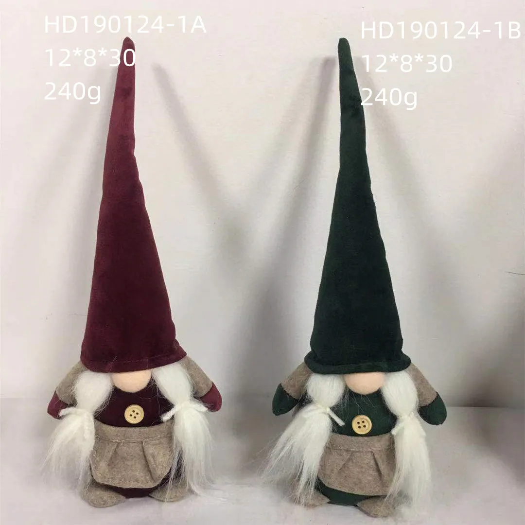Cute Braid Long Beard Faceless Gnomes with LED Light Christmas Ornament and Gift