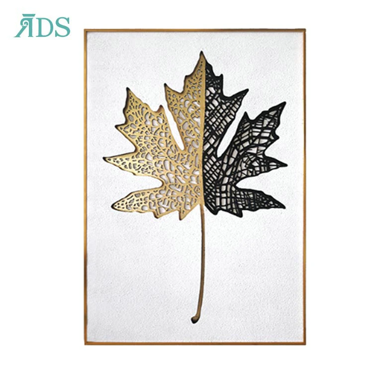 Large Nordic Living Room Accessory 3d Leave Modern Wall Metal Art Luxury Vintage Decoration Home