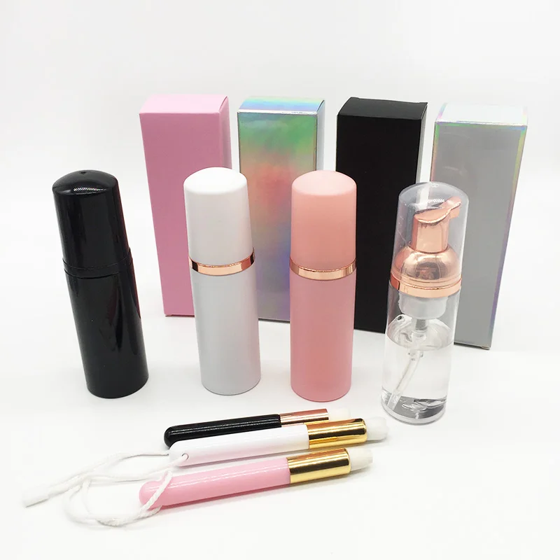 oem lash clean foam bath brush custom eye lash shampoo kit private label eyelashes extension cleaning kit