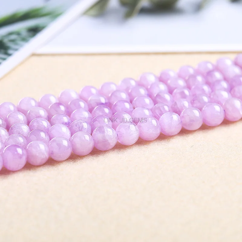 Rough Gemstone Round Purple Loose Stone  Raw Matte  Wholesale  Crystal  Pink Kunzite Beads