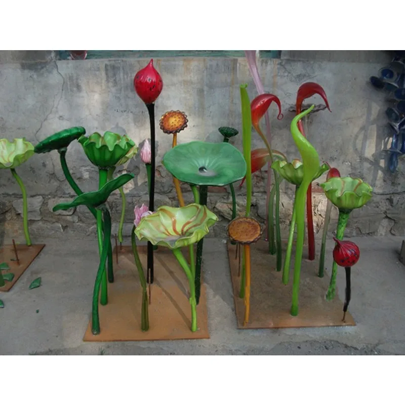 Цветочный Сад Скульптура Дизайн Цветной Ручной Работы Из Муранского Стекла современное домашнее украшение народное искусство 50-100 см Longree CN;GUA