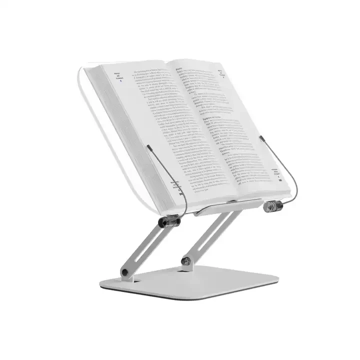 Foldable Aluminum Tablet Holder Book Stand for Reading 360 Rotate Adjustable Book Holder Height Adjustable Cookbook Stands