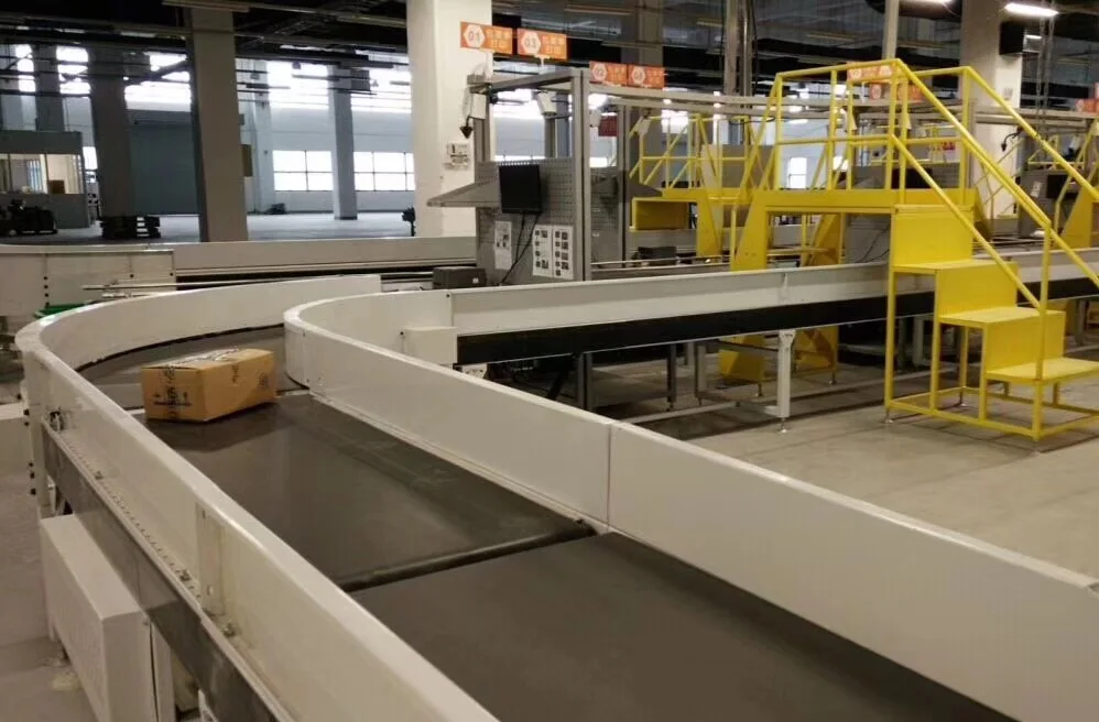 6mm knife gate 400W stainless steel curve 90 degree belt conveyor for small cakes