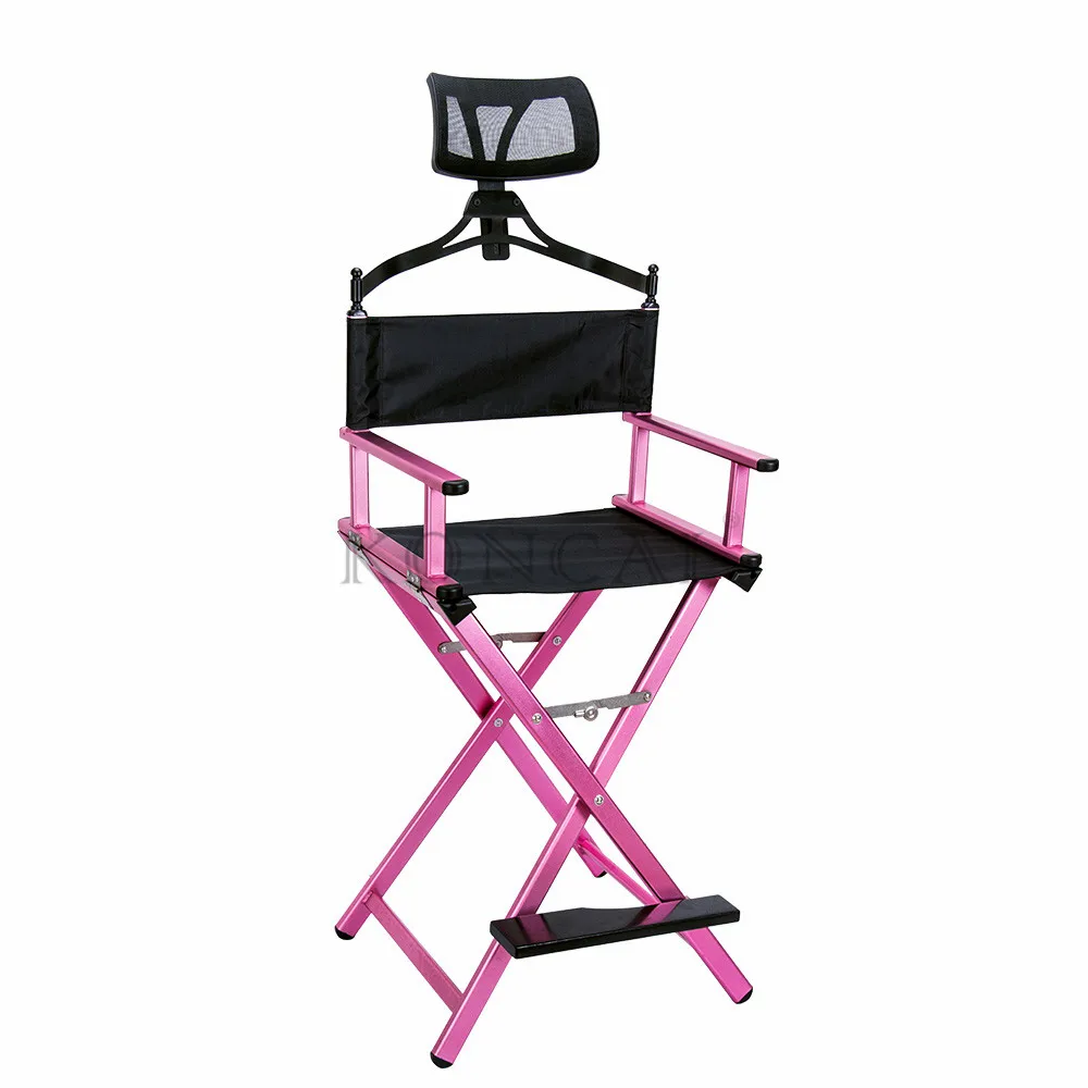 
Portable Custom Folding Professional High Aluminum Telescopic Directors Cosmetic Makeup Artist Chair With Headrest 