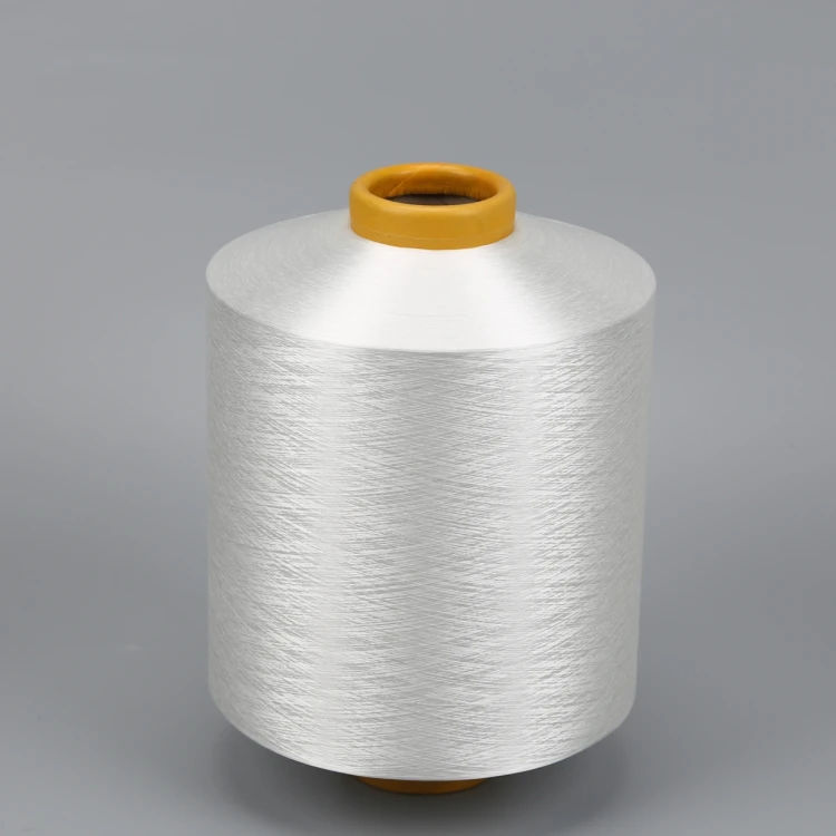 Manufacturers supply white color low shirinkage polyester twisted yarn for hose