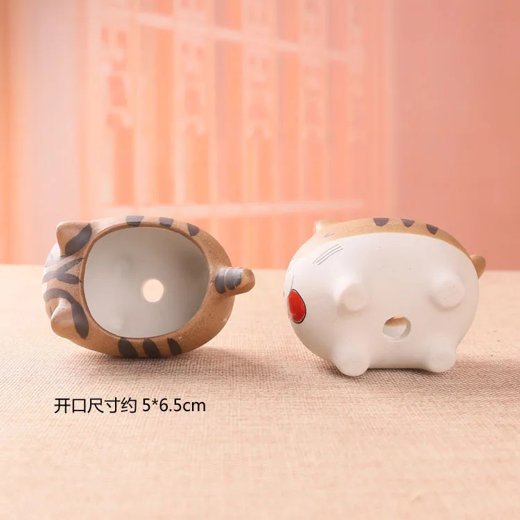 10cm Succulent Plant Cartoon Pot Large Cat Bear Flower Pot Ceramic Garden Animal Flowerpot Big Desk Cactus Planter