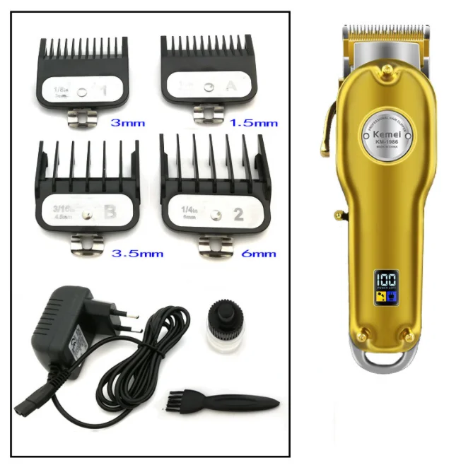 salon cutter scissor  switch blade hair trimmer fast charging and long time Working kemei cordless rechargeable hair clippers