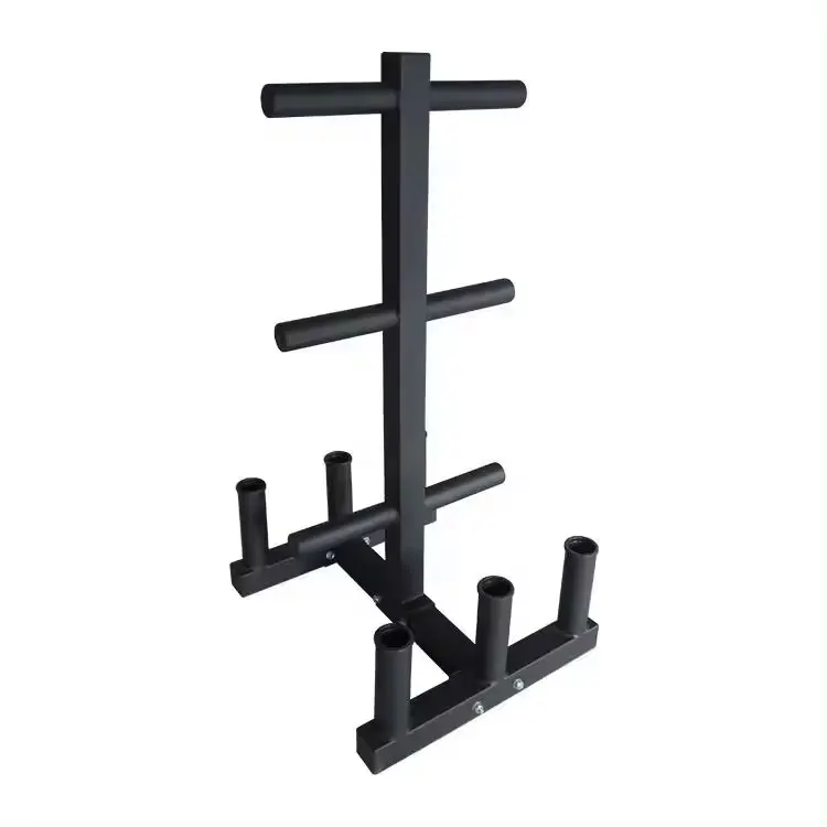 Gym Fitness Up Barbell Bar Holder Weightlifting Bumper  Weight Plate Storage rack