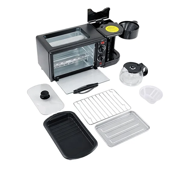 Набор для приготовления завтрака JH103 OA Pay 3 в 1, принадлежности, тостер, кофейник, духовка, стеклянная сковорода