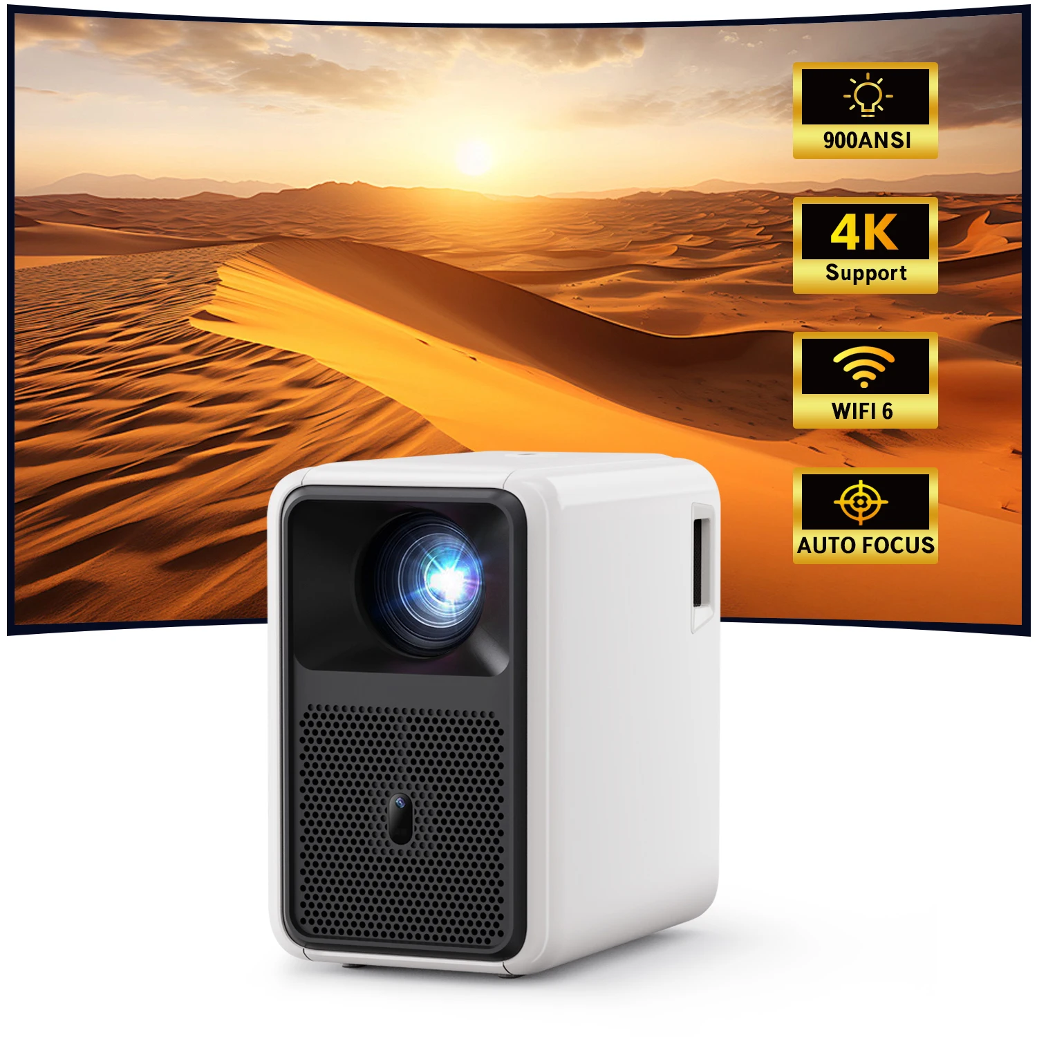 CRE CR36 ЖК-светодиодный проектор 4K уличный видеоигровой карманный мини-умный проектор