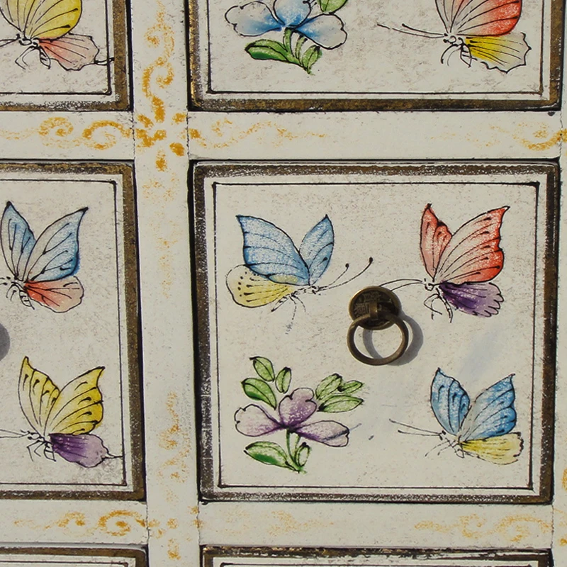 Chinese antique style wood living room furniture hand painted Cd cabinet