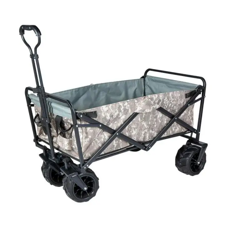 4 Wheels Heavy Duty Outdoor Garden Folding Beach Portable Camping Cart Wagon Cargo Trolley