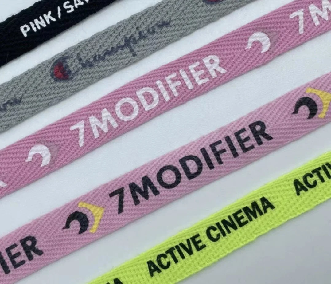Printing Logo Printed brand Gift Ribbon Custom Wholesale Personalized 100% Cotton Ribbon High Quality Screen Black RIBBONS