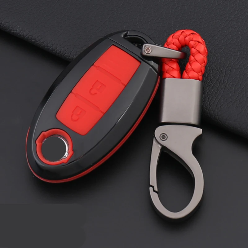 ABS carbon Fiber Car Key Case Keychain For Nissan Qashqai J10 J11 X-Trail t31 t32 kicks Tiida Pathfinder Murano Note Juke
