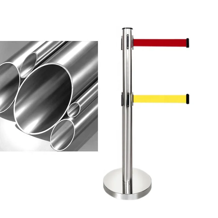 JESSUBOND Wholesale High Quality Airport Queue Pole Double Line Retractable Belt Queue Barrier