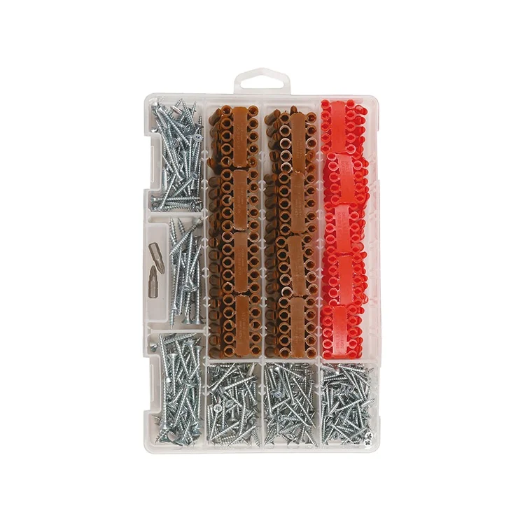 Ассортимент винтовых и пластиковых настенных вилок 526 шт. с органайзером для дома