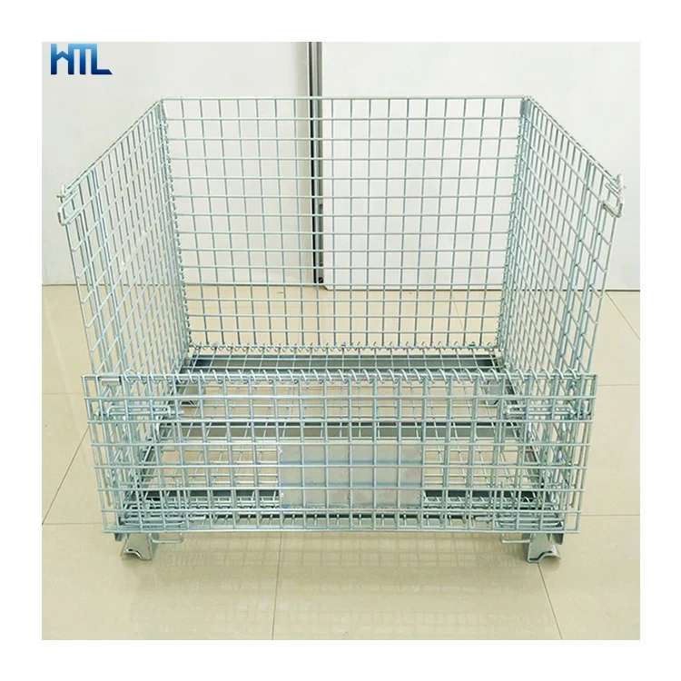 Stackable euro hypacage logistics pallet mesh container cages