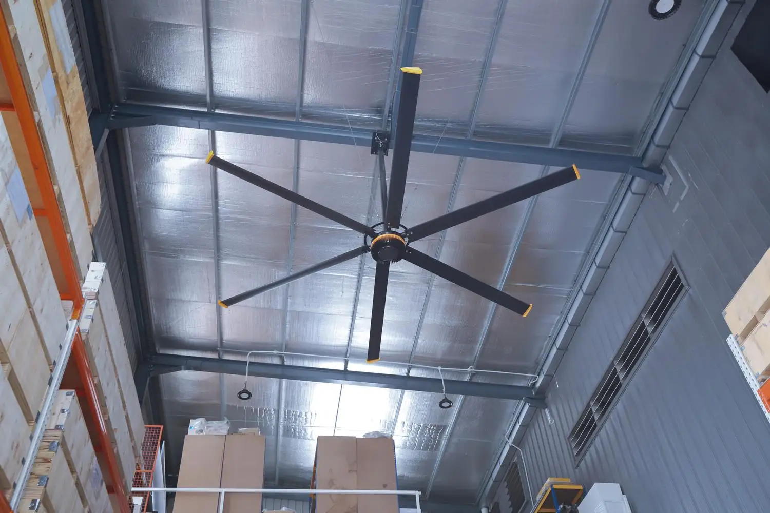 Промышленный вентилятор 7,3 м, большой двигатель PMSM, потолочные вентиляторы HVLS