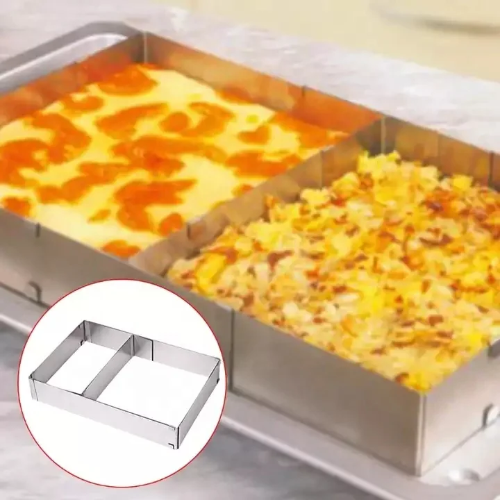 New Design Stainless Steel Adjustable Rectangle Cake Mold Baking Circle Mousse For Kitchen Baking Cooking Tool