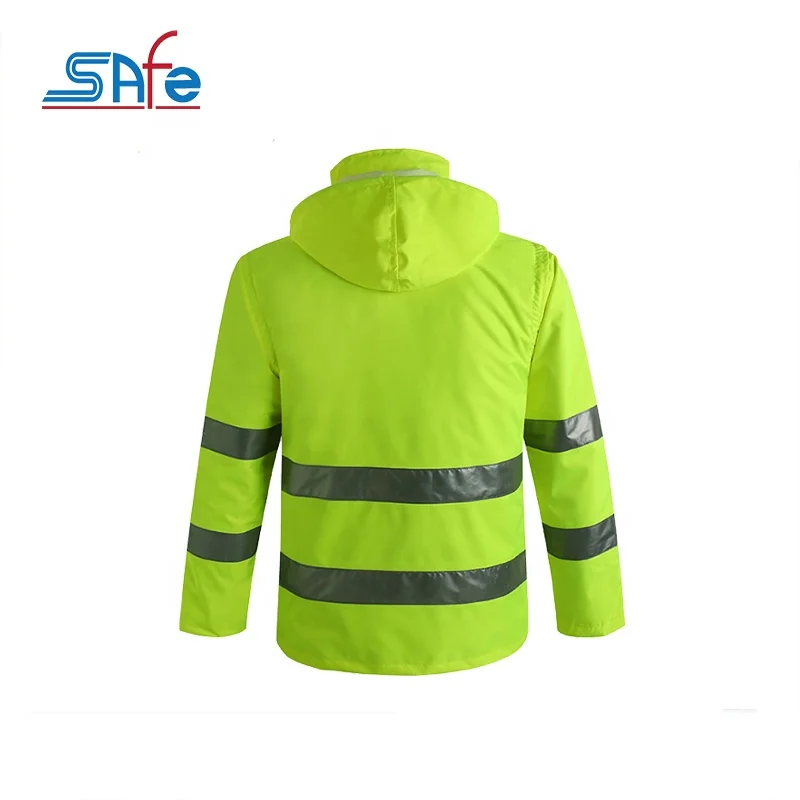 New style high visibility reflective raincoat safety jacket for rain
