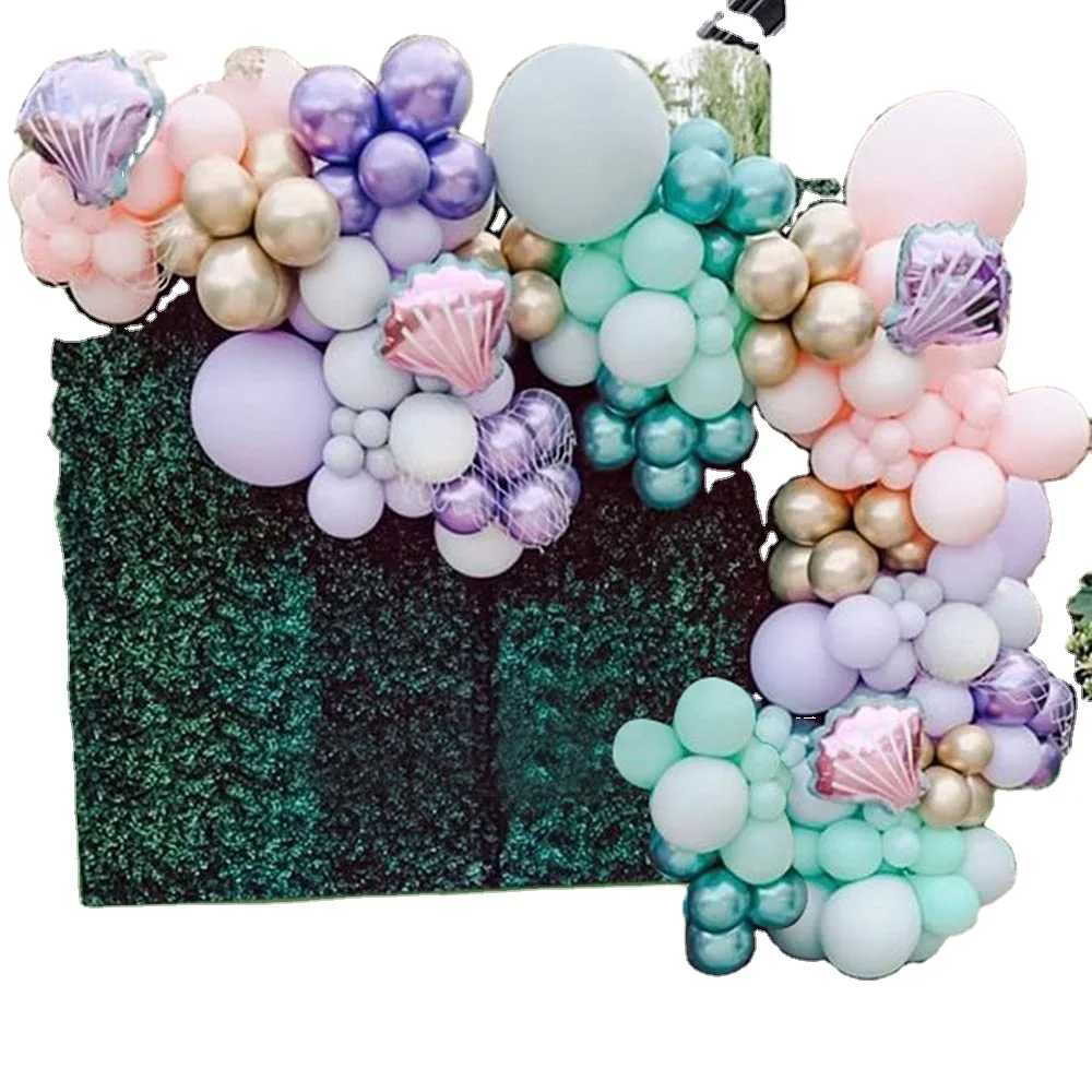 150pcs Mermaid Tail Balloon Garland Arch Kit Mermaid Theme Girl Birthday Party Decorations Under the Sea Mermaid Balloons Baby