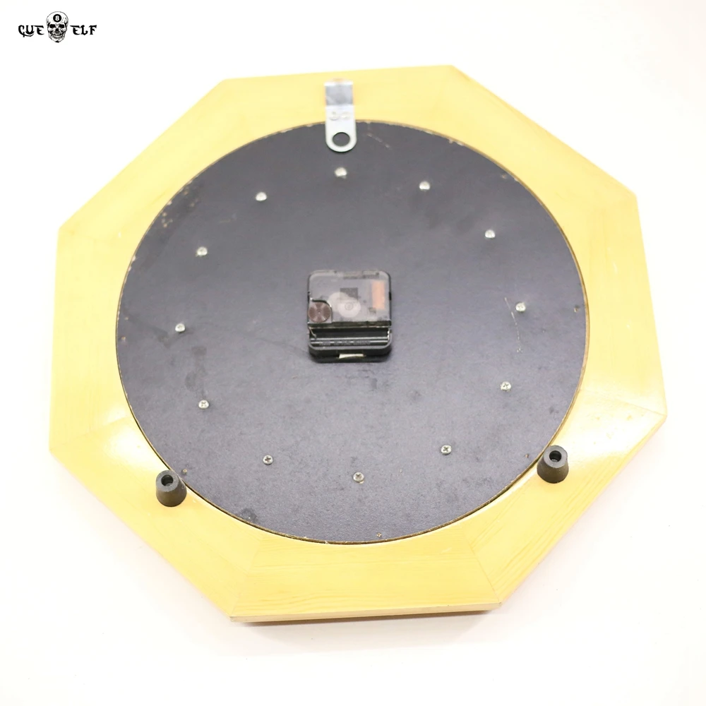 Cueelf pool ball clock Octagon wooden billiard wall clock snooker ball clock club decorate accessory
