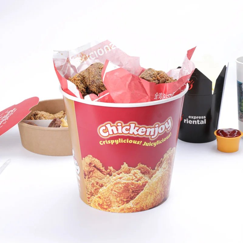 170oz popcorn bucket with pet food grade plastic disposable paper box paper bucket